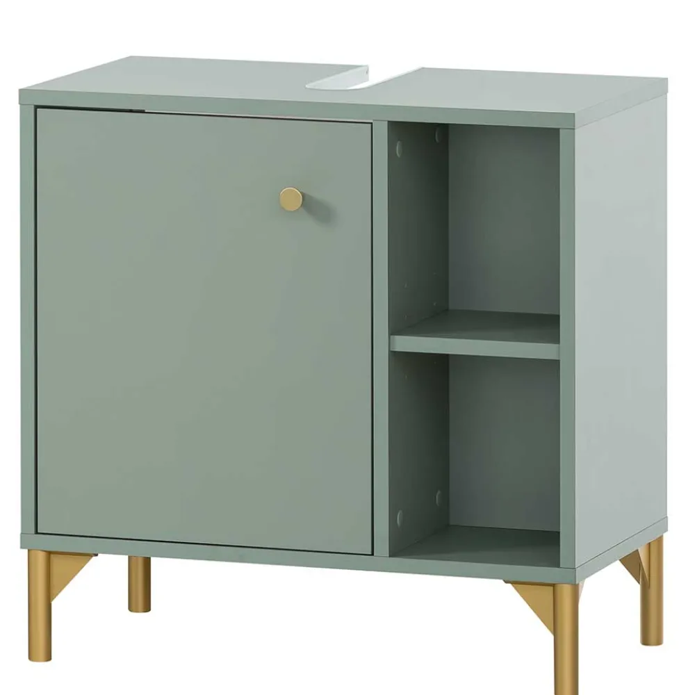 Wohnen Waschtisch|Waschbeckenunterschränke*Waschbeckenunterschrank in Graugrün - Vilatata