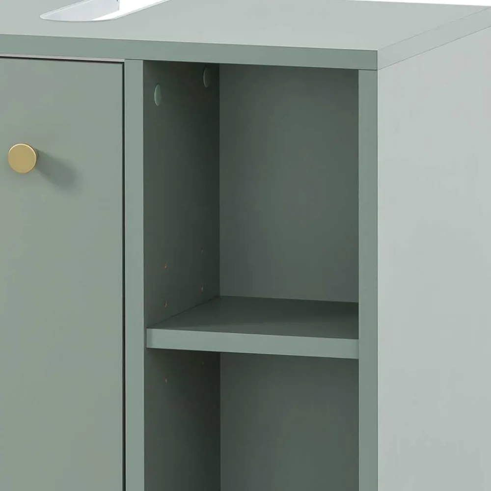 Wohnen Waschtisch|Waschbeckenunterschränke*Waschbeckenunterschrank in Graugrün - Vilatata