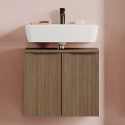 Wohnen Waschtisch|Waschbeckenunterschränke*Waschbeckenunterschrank in Dekor Eiche Dunkel - Ucaida