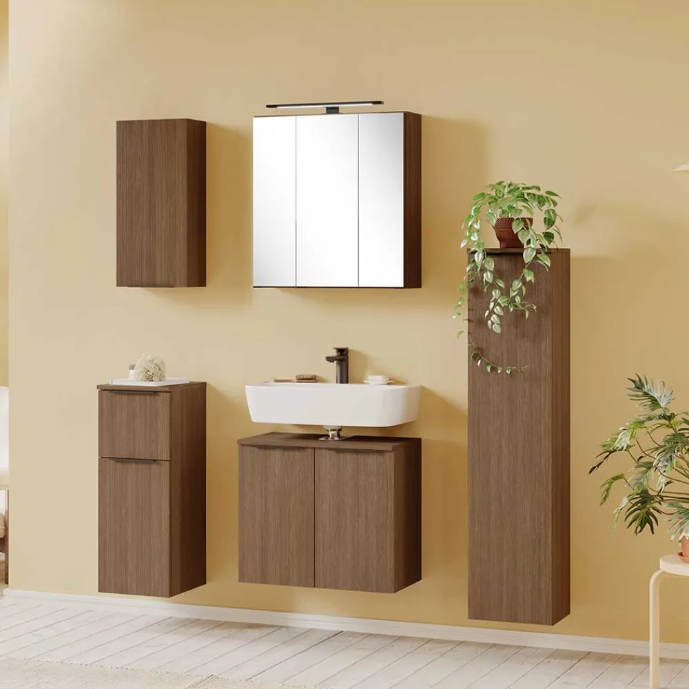 Wohnen Waschtisch|Waschbeckenunterschränke*Waschbeckenunterschrank in Dekor Eiche Dunkel - Ucaida