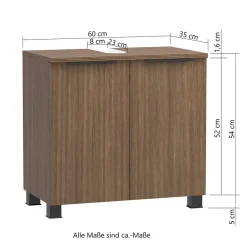 Wohnen Waschtisch|Waschbeckenunterschränke*Waschbeckenunterschrank in Dekor Eiche Dunkel - Ucaida