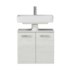 Wohnen Waschbeckenunterschrank in Eiche Weiß Holzdekor - Smaranda