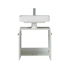 Wohnen Waschbeckenunterschrank in Eiche Weiß Holzdekor - Smaranda