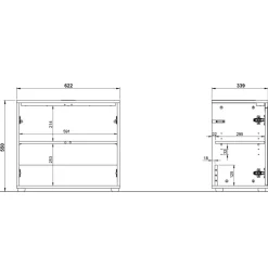 Wohnen Waschbeckenunterschrank in Grau - Ancela