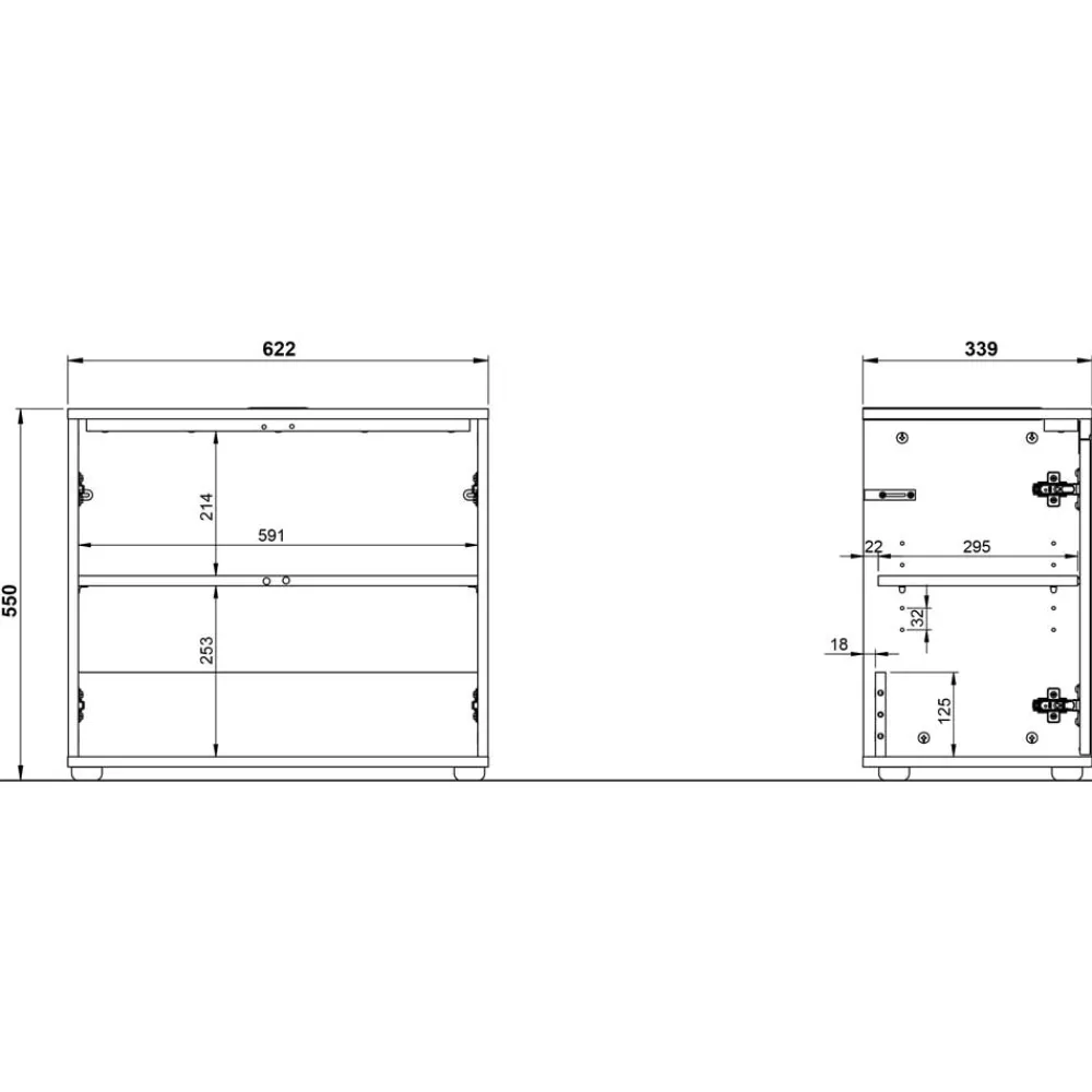 Wohnen Waschbeckenunterschrank in Grau - Ancela