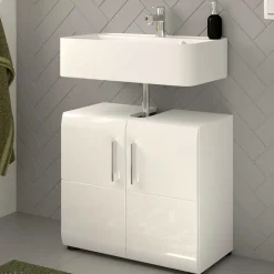 Wohnen Waschtisch|Waschbeckenunterschränke*Waschbeckenunterschrank in Weiß hochglänzend - Rirua