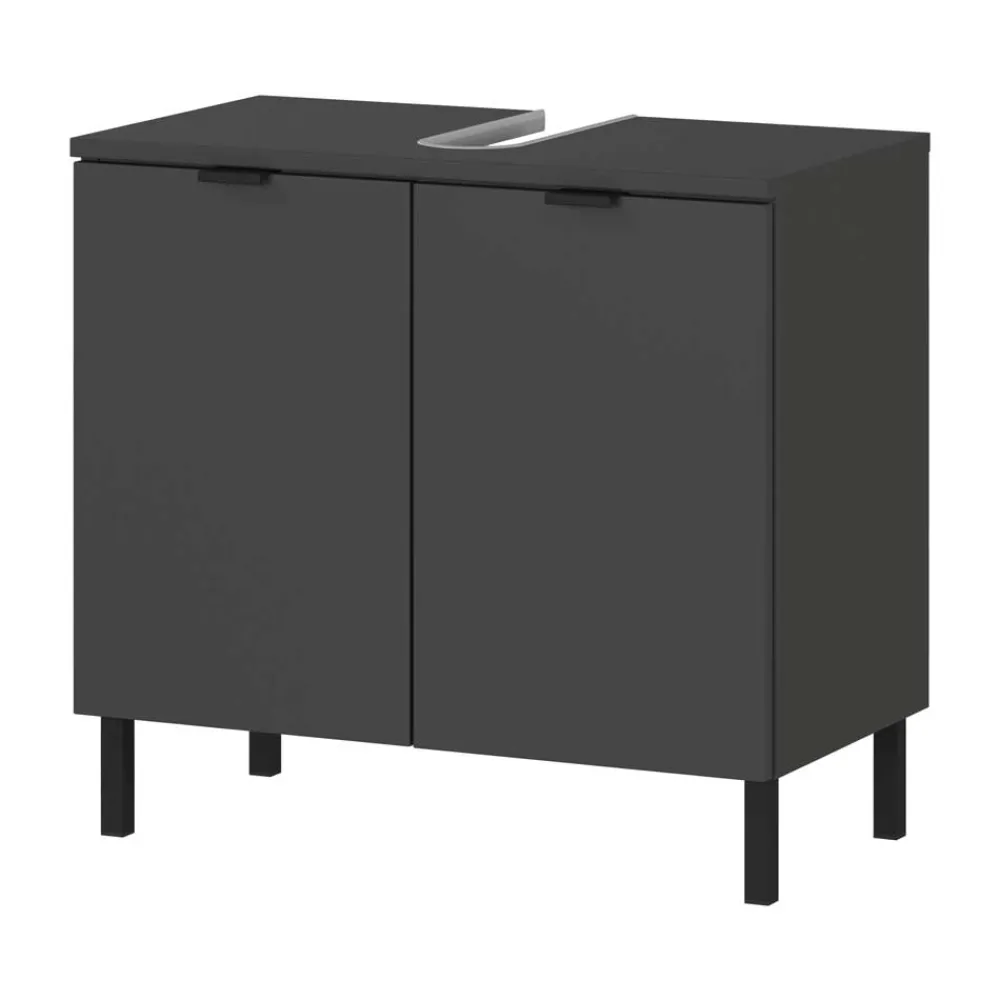 Wohnen Graue Möbel|Waschtisch*Waschbecken-Unterschrank in Dunkelgrau - Quado