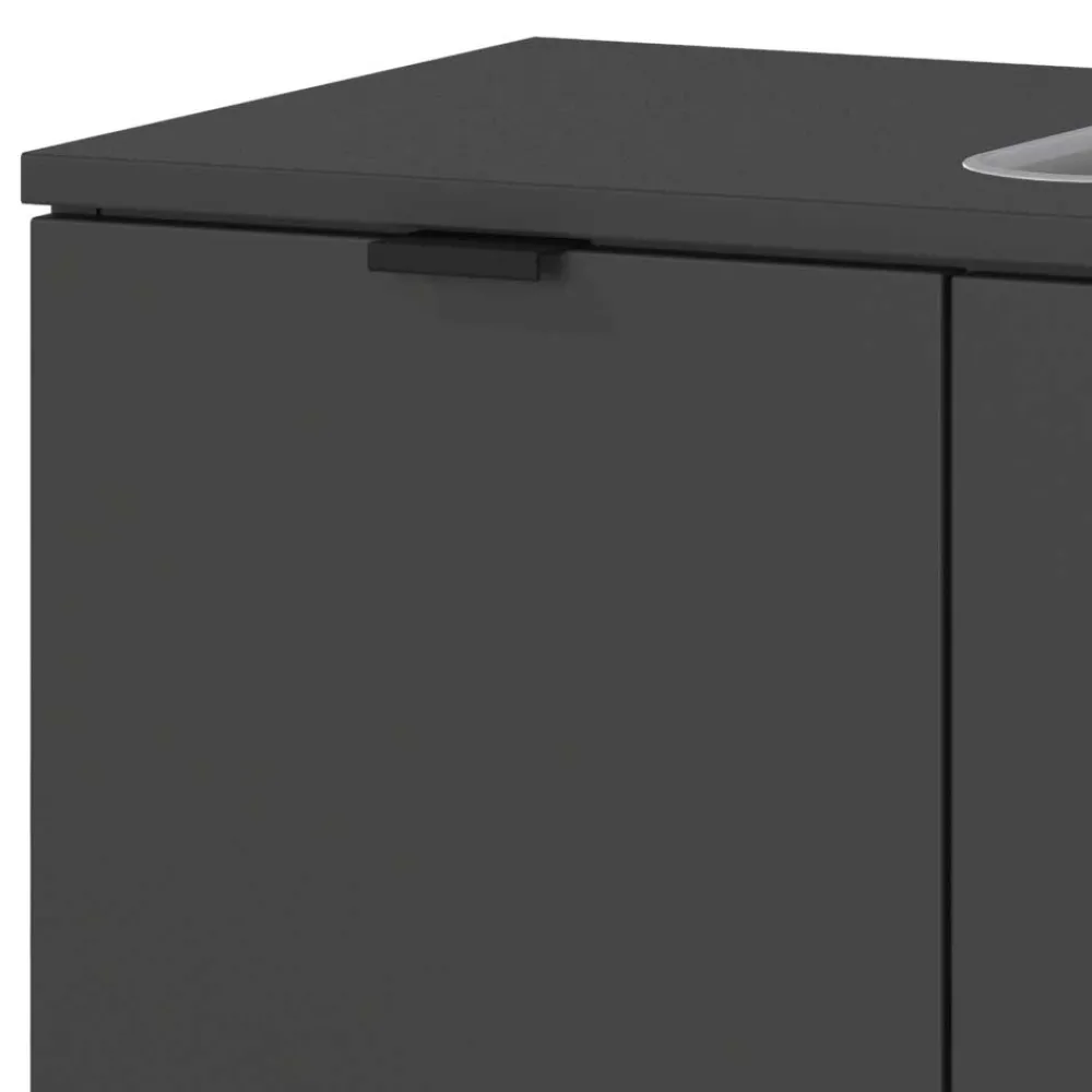 Wohnen Graue Möbel|Waschtisch*Waschbecken-Unterschrank in Dunkelgrau - Quado