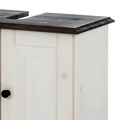 Wohnen Waschbeckenunterschrank in Weiß mit Dunkelbraun - Malka