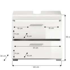 Wohnen Waschbecken-Unterschrank in Weiß - Henriette