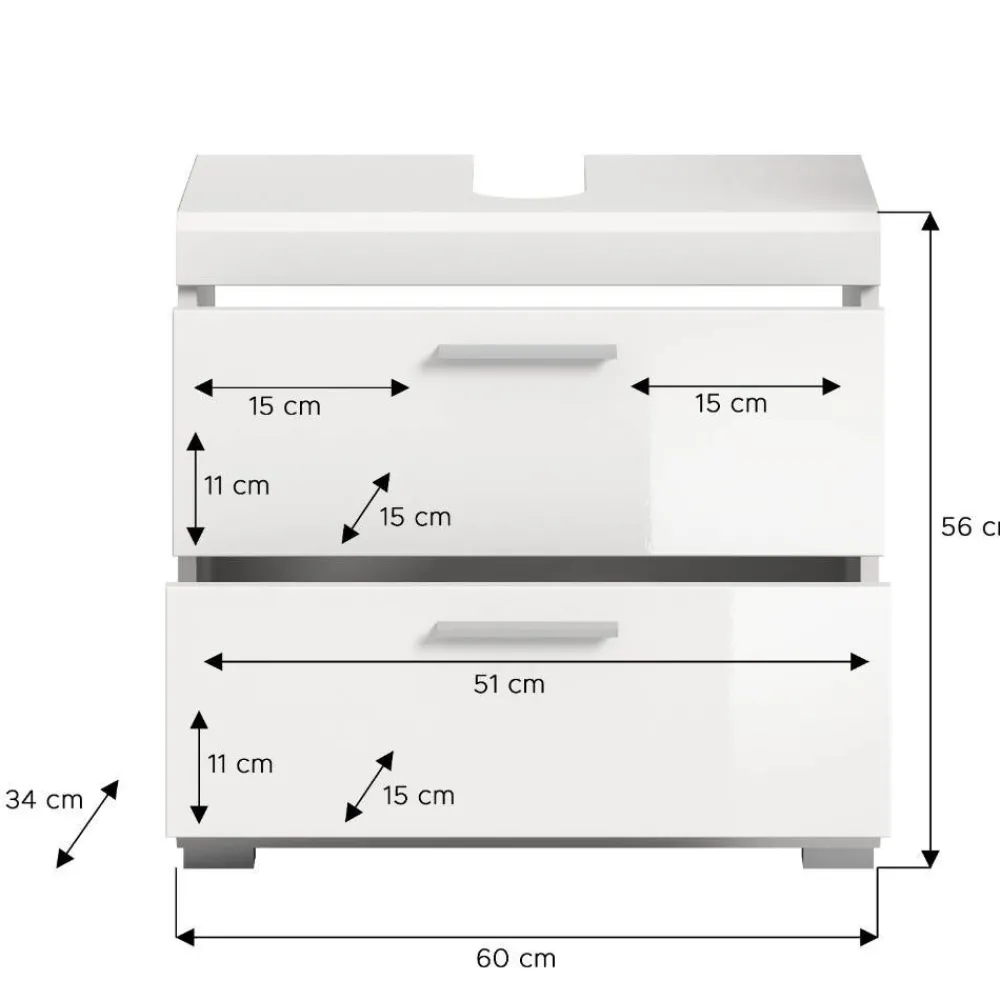 Wohnen Waschbecken-Unterschrank in Weiß - Henriette