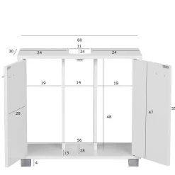 Wohnen Waschbecken-Unterschrank mit Doppeltür - Hank