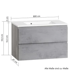 Wohnen Waschtisch|Waschbeckenunterschränke*Waschbeckenunterschrank mit 80 cm Breite - Mia