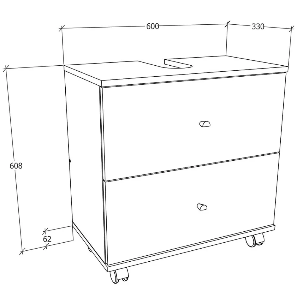 Wohnen Waschbeckenunterschrank mit zwei Schubladen - Huanga