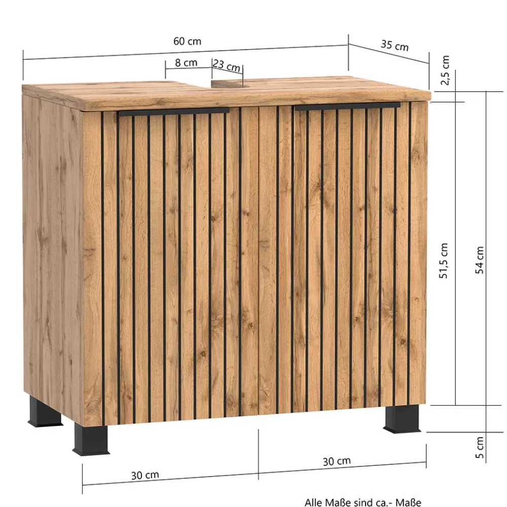 Wohnen Badschränke|Waschtisch*Waschbeckenunterschrank mit zwei Türen - Crystoga