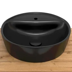 Wohnen Waschtisch|Waschbeckenunterschränke*Waschkommode mit Aufsatzbecken in Schwarz - Crystoga