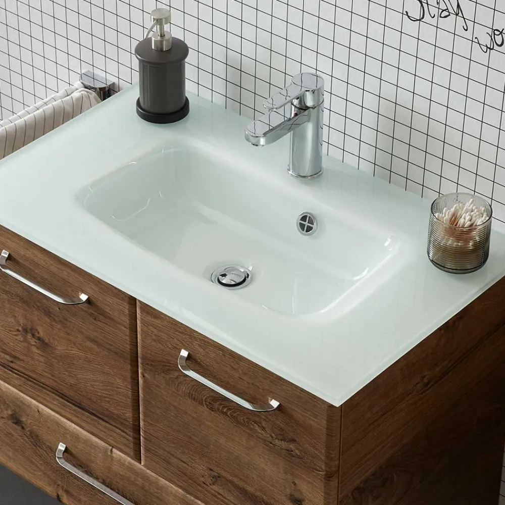 Wohnen Waschkommode mit Glas-Waschbecken - Miss X