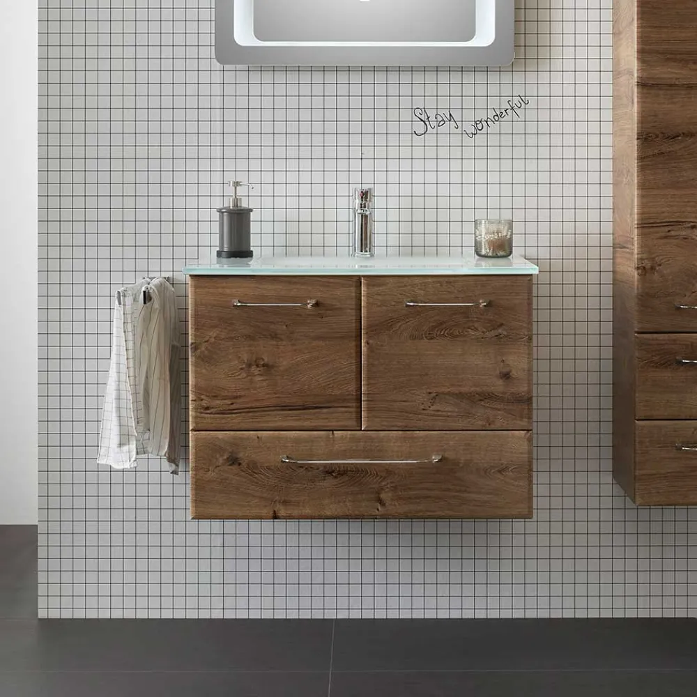 Wohnen Waschkommode mit Glas-Waschbecken - Miss X