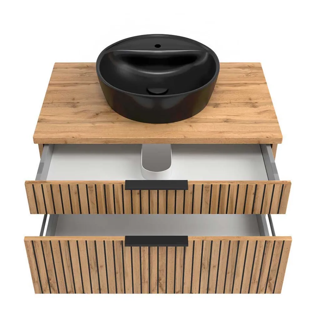 Wohnen Waschkonsole & LED Spiegel & Hängeschrank - Crystoga I (dreiteilig)