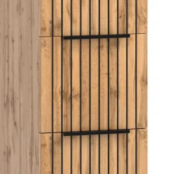 Wohnen Badezimmer Komplett*Waschkonsole & Midischrank & LED Spiegel - Crystoga (dreiteilig)