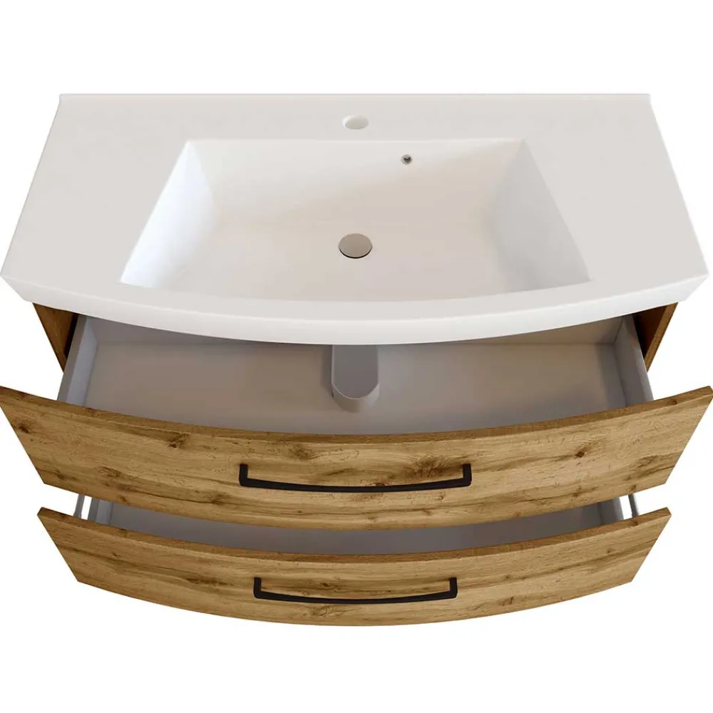 Wohnen Waschkonsole in Holzdekor Wildeiche - Arazony