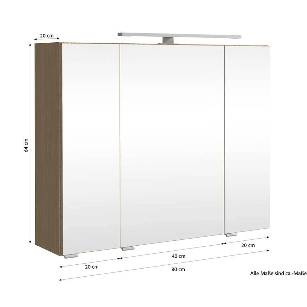 Wohnen Badezimmer Komplett*Waschkonsole und Spiegelschrank Set - Vibulam (zweiteilig)