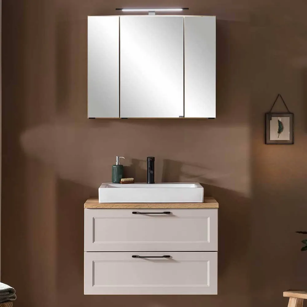 Wohnen Waschkonsole und Spiegelschrank Set - Trioto (zweiteilig)