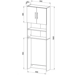 Wohnen Badschränke*Waschmaschinen Umbauschrank 64x190x25 cm - Fleet