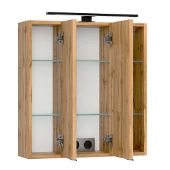 Wohnen Badezimmer Komplett*Waschplatz & Midi-Schrank Set - Crystoga (dreiteilig)