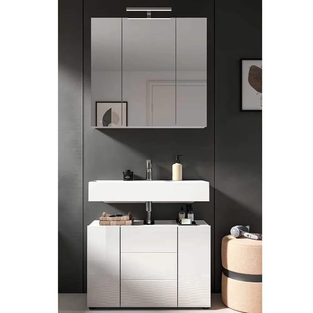 Wohnen Badezimmer Komplett*Waschplatz & Spiegelschrank Set - Vitablos (zweiteilig)