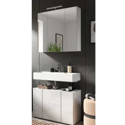 Wohnen Badezimmer Komplett*Waschplatz & Spiegelschrank Set - Vitablos (zweiteilig)