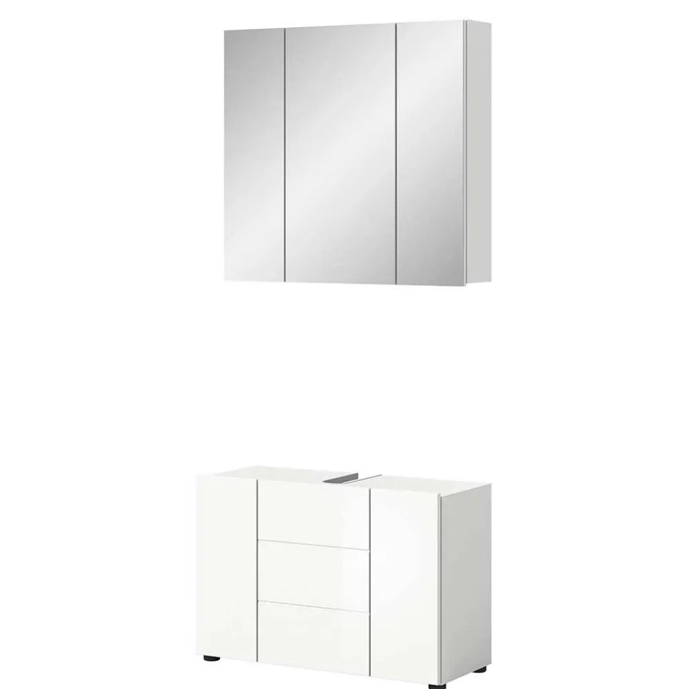 Wohnen Badezimmer Komplett*Waschplatz & Spiegelschrank Set - Vitablos (zweiteilig)
