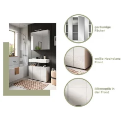 Wohnen Badezimmer Komplett*Waschplatz & Spiegelschrank Set - Vitablos (zweiteilig)