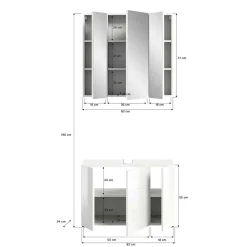 Wohnen Badezimmer Komplett*Waschplatz & Spiegelschrank Set - Vitablos (zweiteilig)