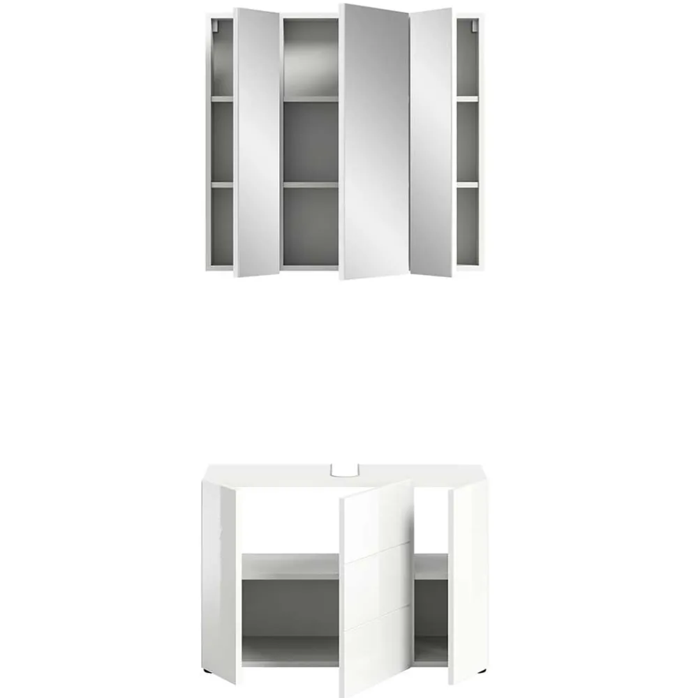 Wohnen Badezimmer Komplett*Waschplatz & Spiegelschrank Set - Vitablos (zweiteilig)
