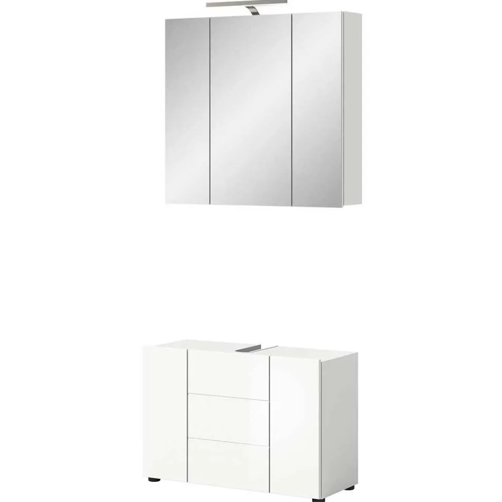 Wohnen Badezimmer Komplett*Waschplatz & Spiegelschrank Set - Vitablos (zweiteilig)