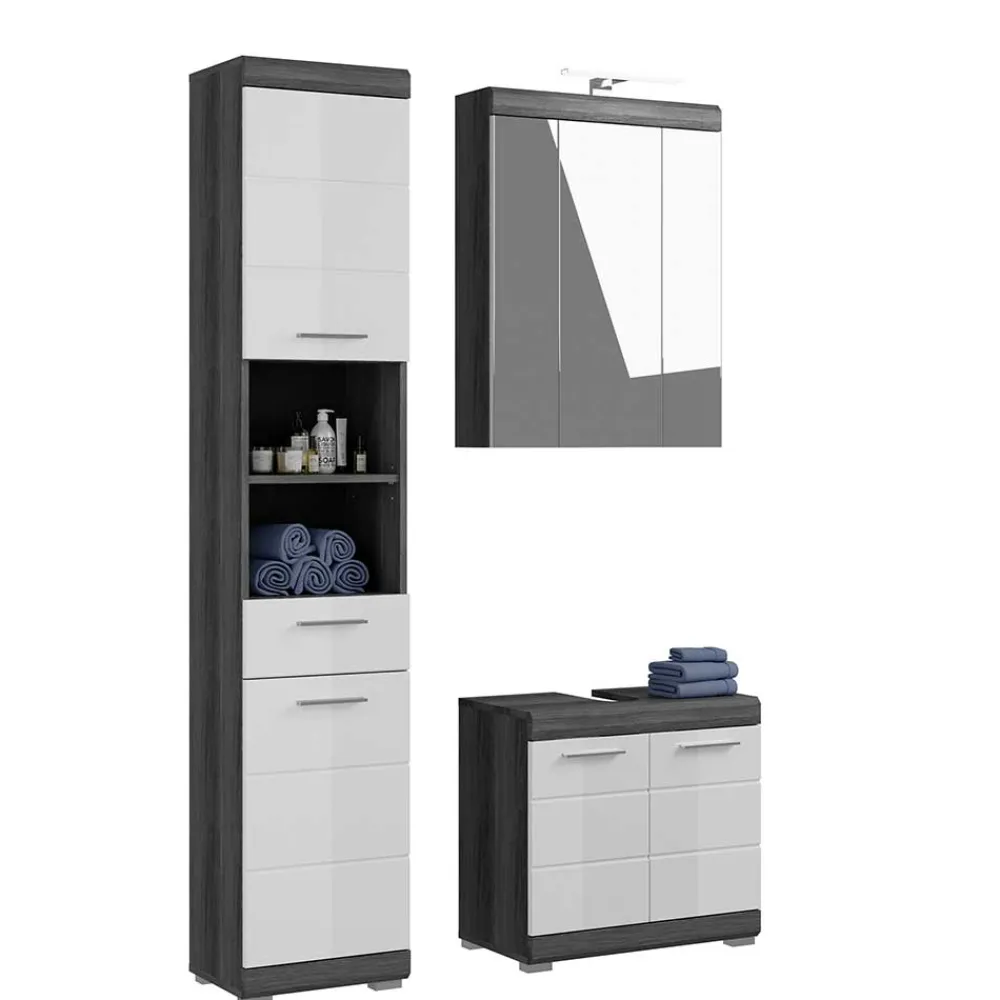 Wohnen Waschplatz Einrichtung & Hochschrank - Nancys (dreiteilig)