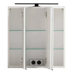 Wohnen Waschplatz Einrichtung in Weiß mit Wildeiche - Gyatso (zweiteilig)