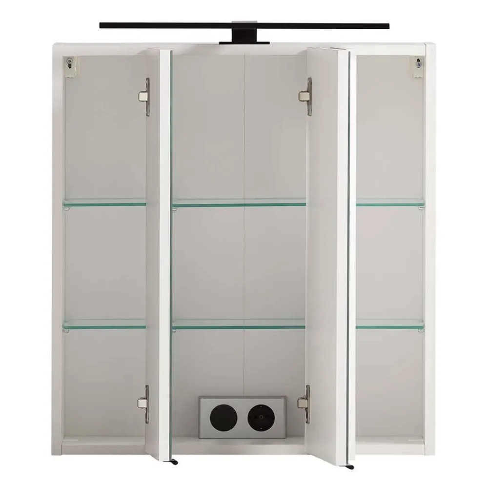 Wohnen Waschplatz Einrichtung in Weiß mit Wildeiche - Gyatso (zweiteilig)