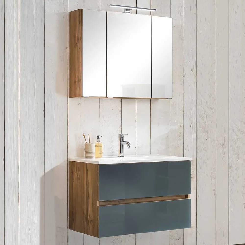 Wohnen Waschplatz Einrichtung zweifarbig - Anviletca (zweiteilig)