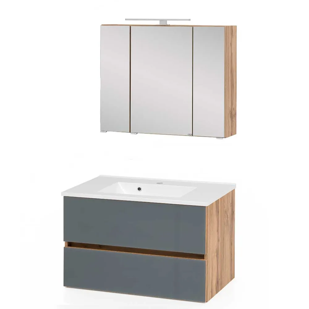 Wohnen Waschplatz Einrichtung zweifarbig - Anviletca (zweiteilig)