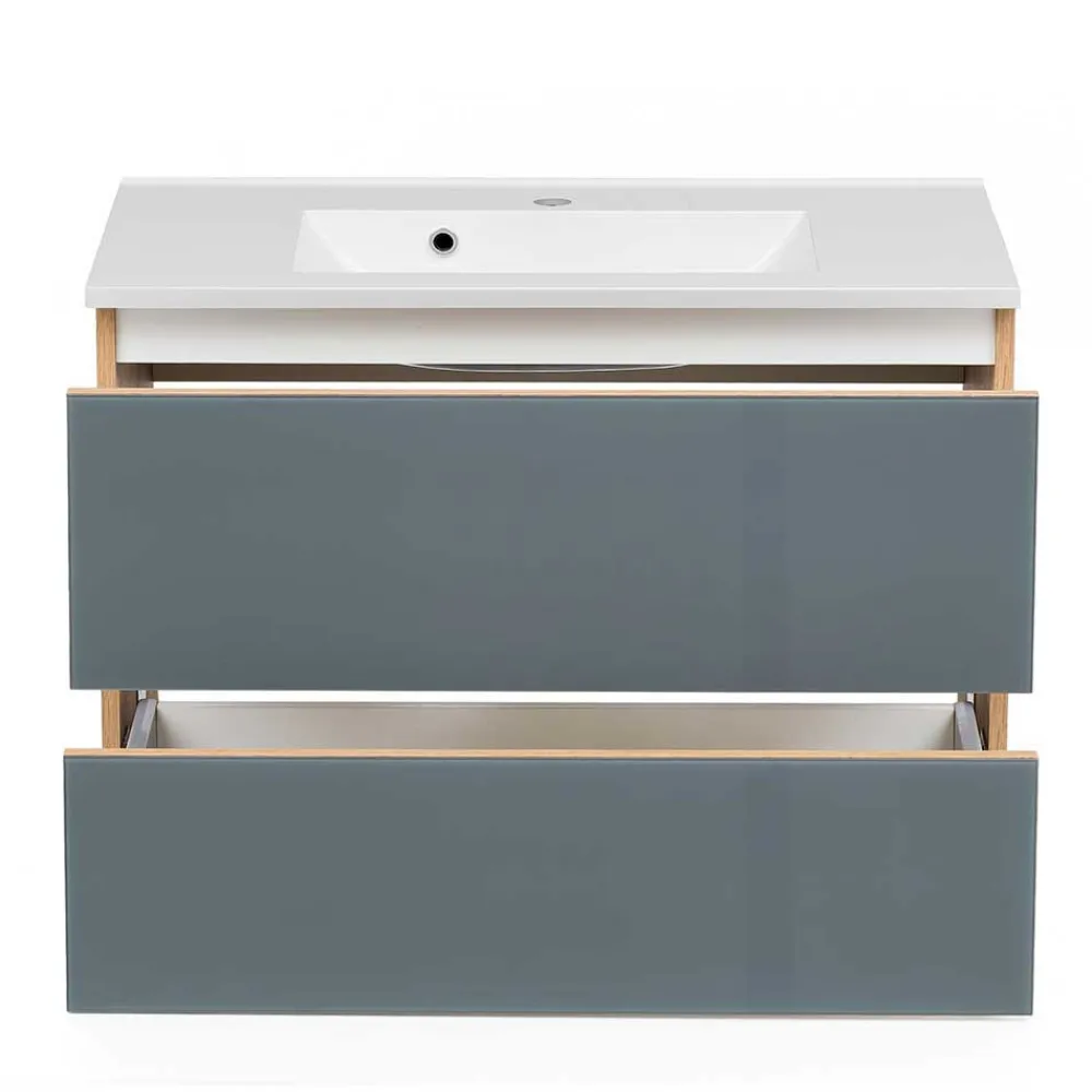 Wohnen Waschplatz Einrichtung zweifarbig - Anviletca (zweiteilig)