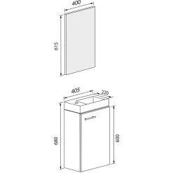 Wohnen Waschplatz fürs Gäste WC Set - Denima (zweiteilig)