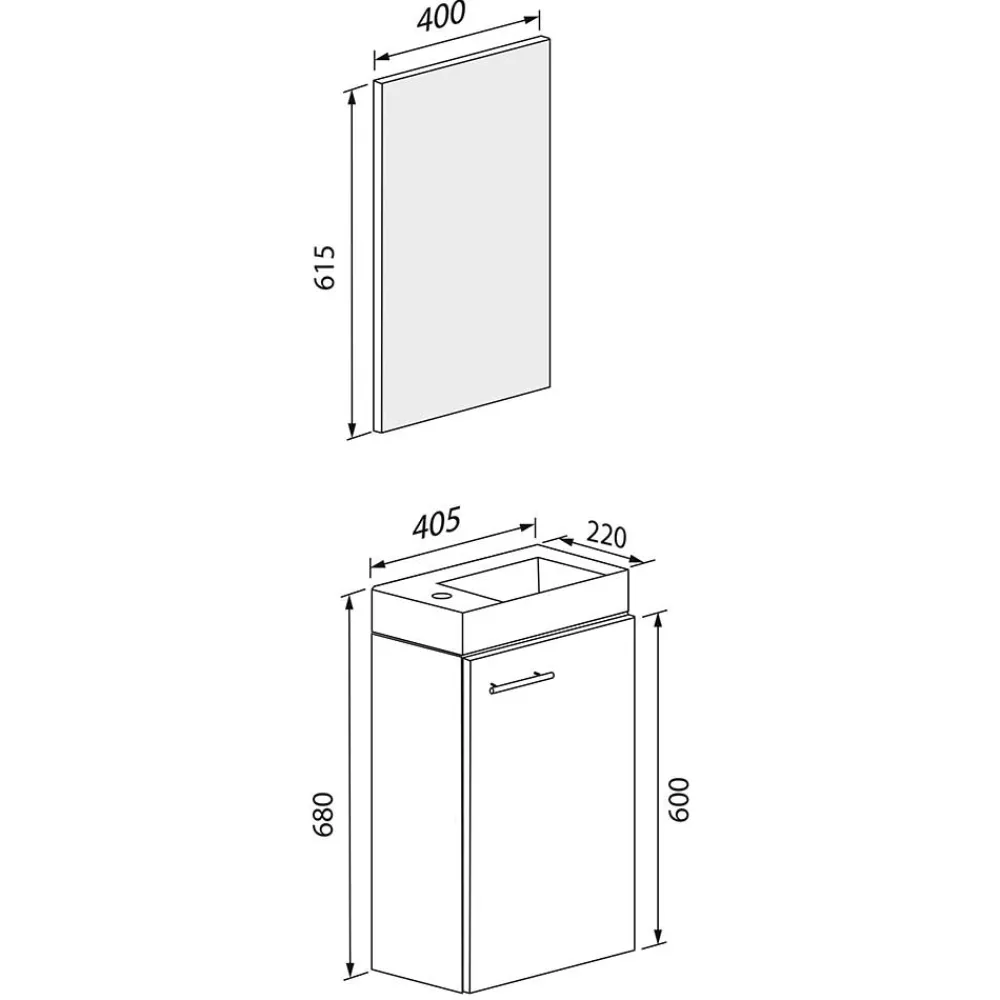 Wohnen Waschplatz fürs Gäste WC Set - Denima (zweiteilig)