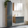 Wohnen Badezimmer Komplett*Waschplatz Kombi & Hochschrank - Anviletca (dreiteilig)