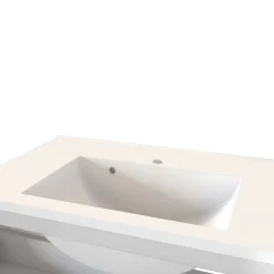 Wohnen Badezimmer Komplett*Waschplatz Kombi & Hochschrank - Anviletca (dreiteilig)