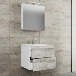 Wohnen Waschplatz Kombi in Betonoptik - Salvadore (zweiteilig)