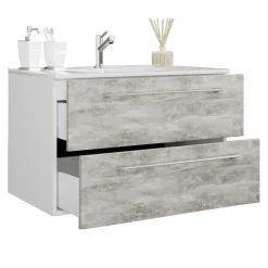 Wohnen Waschplatz Kombi in Betonoptik - Salvadore (zweiteilig)
