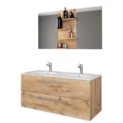 Wohnen Waschplatz Kombination in Wildeiche Honig - Ursela (zweiteilig)