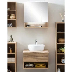 Wohnen Badezimmer Komplett*Waschplatz Kombination in Holzoptik - Tofias (zweiteilig)